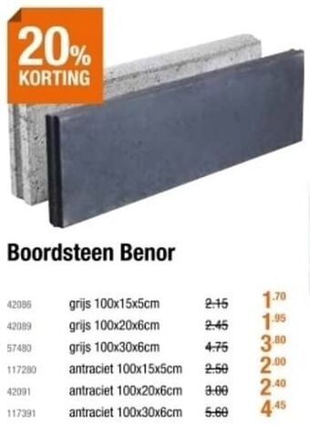 Cevo Boordsteen benor aanbieding