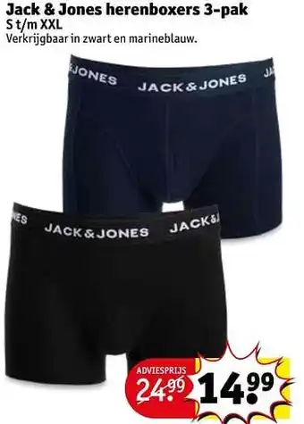 Kruidvat Jack + jones herenboxers 3-pak aanbieding