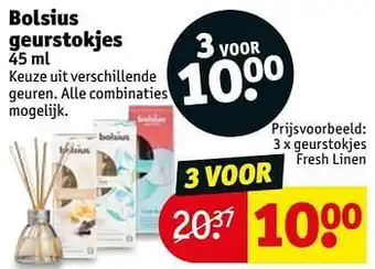 Kruidvat Bolsius geurstokjes geurstokjes fresh linen 45ml aanbieding