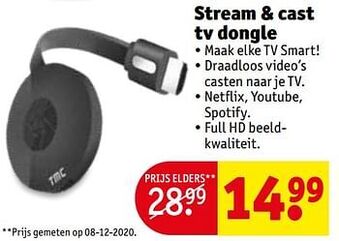Kruidvat tmc Stream + cast tv dongle aanbieding