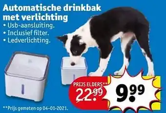 Kruidvat Automatische drinkbak met verlichting aanbieding