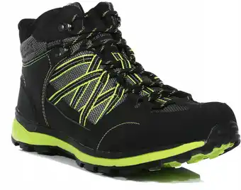 Decathlon Samaris II Heren Hiking Wandelschoenen - Zwart / heldergroen aanbieding