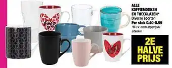 Alle koffiemokken en theeglazen