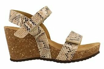 Sonia C. Sandaal Op Sleehak Dames Comfort Trend Dierenprint - Beige