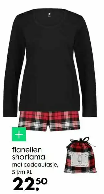HEMA Flanellen shortama aanbieding