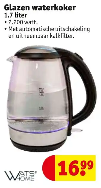 Kruidvat Glazen waterkoker aanbieding