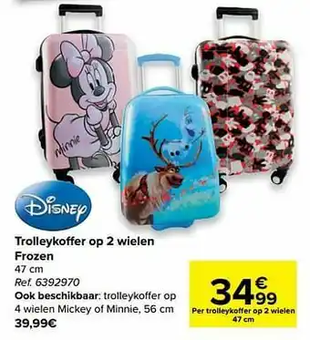 Carrefour Trolleykoffer op 2 wielen frozen aanbieding