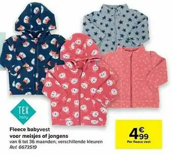 Carrefour Fleece babyvest voor meisjes of jongens aanbieding