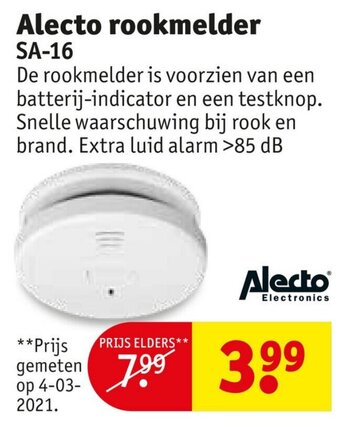 Kruidvat Alecto rookmelder SA-16 aanbieding