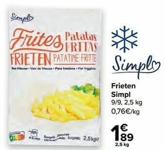 Carrefour Frieten simpl aanbieding