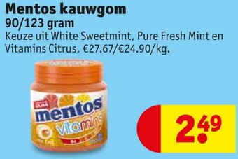 Kruidvat Mentos kauwgom aanbieding