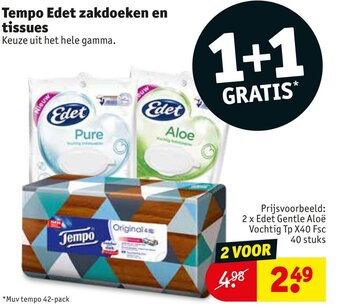 Kruidvat Tempo Edet zakdoeken en tissues aanbieding