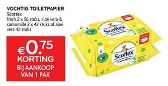 Alvo Vochtig toiletpapier scottex aanbieding