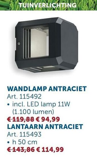 Zelfbouwmarkt Wandlamp antraciet aanbieding