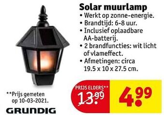 Kruidvat Solar muurlamp aanbieding