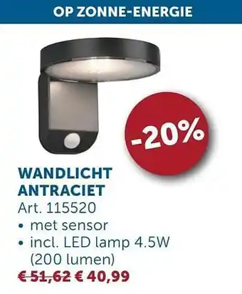 Zelfbouwmarkt Wandlicht antraciet aanbieding
