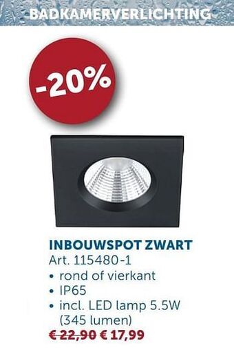 Zelfbouwmarkt Inbouwspot zwart aanbieding