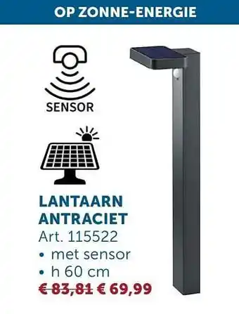 Zelfbouwmarkt Lantaarn antraciet aanbieding