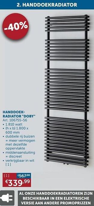 Zelfbouwmarkt Handdoekradiator doby aanbieding