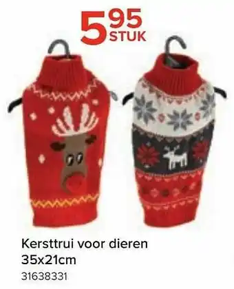 Euroshop Kersttrui voor dieren aanbieding