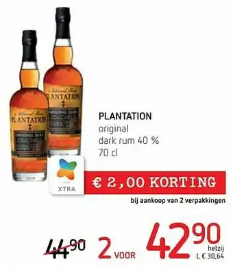 Spar Colruyt Plantation original dark rum aanbieding