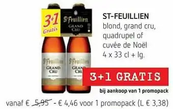 Spar Colruyt St-feuillien blond grand cru quadrupel of cuvée de noël aanbieding