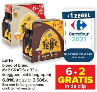 Carrefour Leffe blond of bruin aanbieding
