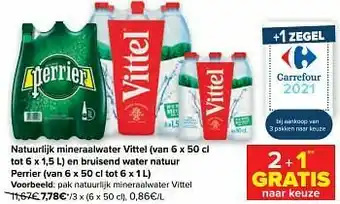 Carrefour Pak natuurlijk mineraalwater vittel aanbieding
