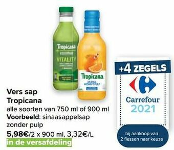 Carrefour Sinaasappelsap zonder pulp aanbieding