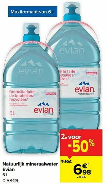 Carrefour Natuurlijk mineraalwater evian aanbieding
