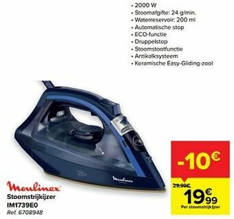 Carrefour Moulinex stoomstrijkijzer im1739e0 aanbieding