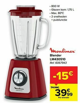 Carrefour Moulinex blender lm430510 aanbieding