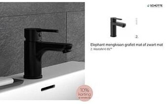 Multi bazar Elephant mengkraan grafiet mat of zwart mat wastafel aanbieding