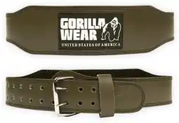 Decathlon 4 Inch Padded Leather Lifting Belt - Army Green /M aanbieding