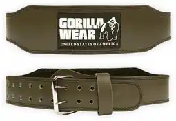 Decathlon 4 Inch Padded Leather Lifting Belt - Army Green /3XL aanbieding