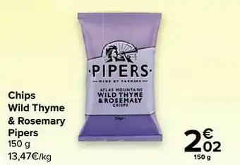 Carrefour Chips wild thyme + rosemary pipers aanbieding