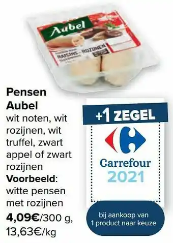 Witte pensen met rozijnen