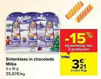 Carrefour Sinterklaas in chocolade milka aanbieding