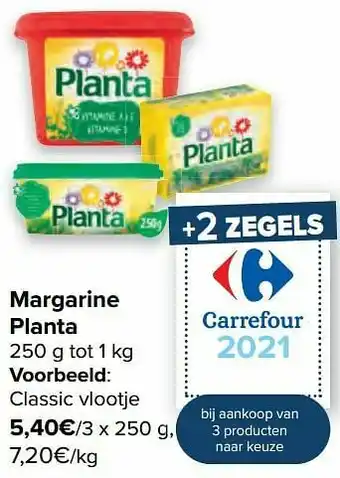 Carrefour Margarine planta classic vlootje aanbieding
