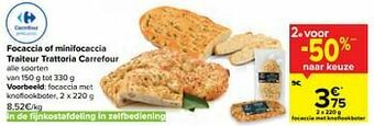Carrefour Focaccia met knoflookboter aanbieding