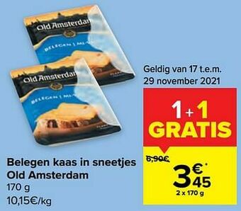 Carrefour Belegen kaas in sneetjes old amsterdam aanbieding