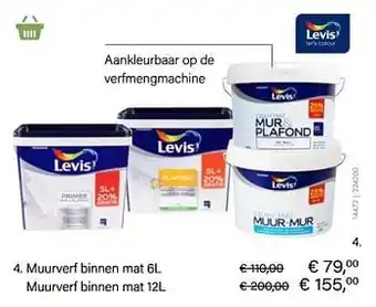 Multi bazar Muurverf binnen mat 6l aanbieding
