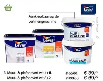 Muur- + plafondverf wit 4+1l