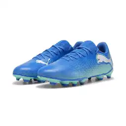 Decathlon FUTURE 7 PLAY FG/AG voetbalschoenen PUMA Hyperlink Blue Mint White Green aanbieding