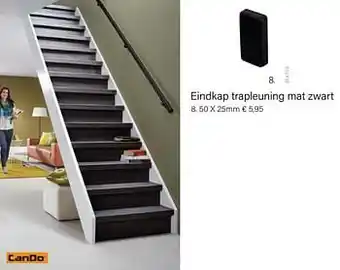 Multi bazar Eindkap trapleuning mat zwart 8.50 x 25mm aanbieding