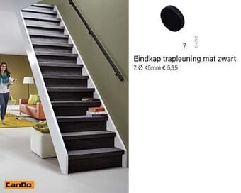 Multi bazar Eindkap trapleuning mat zwart aanbieding