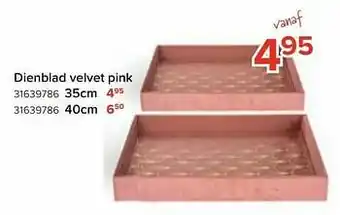 Dienblad velvet pink