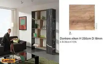 Multi bazar Donkere eiken h 250cm d 18mm b 30cm aanbieding