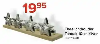 Euroshop Theelichthouder tanoak zilver aanbieding