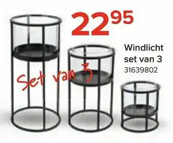 Euroshop Windlicht set van 3 aanbieding